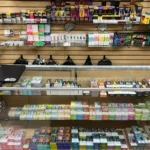 Display of Disposable Vapes including North, Geek Bar, Lost Mary, and Raz