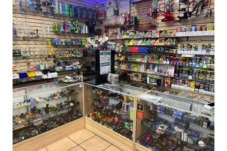 Scales, metal hand pipes, handmade silicone pipes, and hemp wraps at Mesa Smoke Shop on N Mesa St