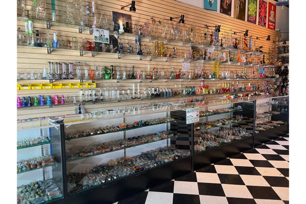 Bubblers, handmade glass, and bongs available at Westwind Smoke Shop.