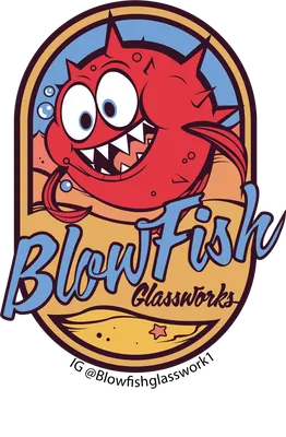 Blowfish Glassworks hand-blown glass logo