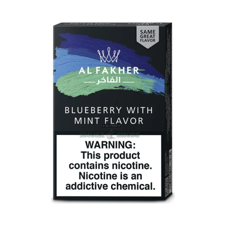 New Pack 50g Al Fakher Blueberry Mint at El Paso Smoke Shop, in stock near me for same-day pickup