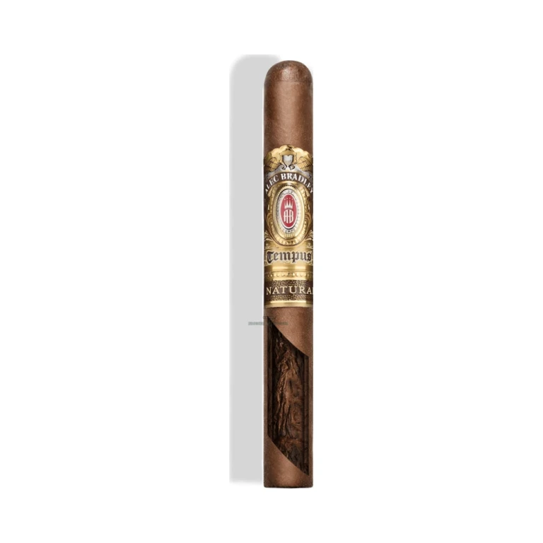 Alec Bradley Tempus Natural Magnus 6 x 60 Gordo cigar foot and wrapper detail in El Paso, in stock at 10 stores