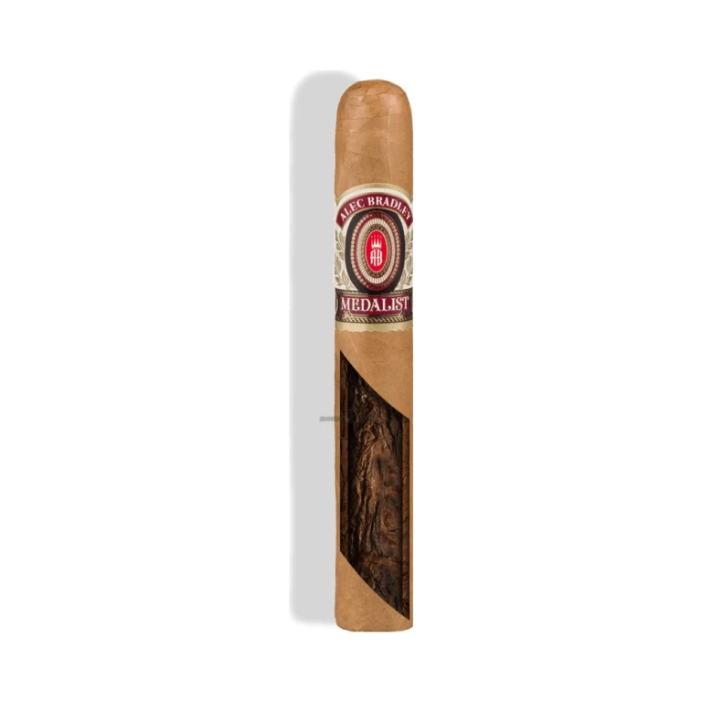 Alec Bradley Medalist Churchill cigar band and foot view in El Paso, Honduran long-filler premium cigar, same-day pickup
