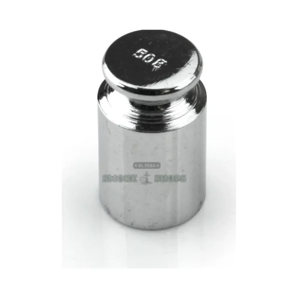AWS 50 gram calibration weight in El Paso, chrome cylindrical Class M2 reference mass for digital scales, same-day pickup