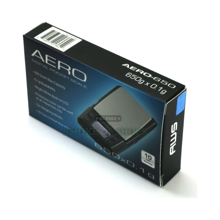 AWS Aero-650 pocket scale four-button controls in El Paso, tare and unit switching, ready for same-day pickup