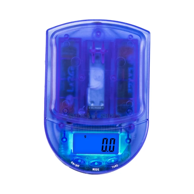 AWS BCM-650 digital pocket scale top view in El Paso showing 2.3 by 2.5 in platform, 0.1 g readability