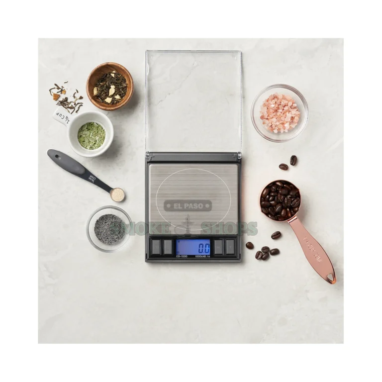 AWS CD-1000 pocket scale closed flip-up lid in El Paso, slim 4.5 by 5.5 in card design, stocked at 10 El Paso stores