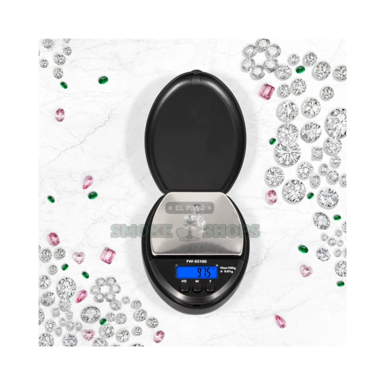 AWS ES-100 pocket scale 2 AAA battery compartment in El Paso, 100g x 0.01g digital scale, in stock at 10 stores