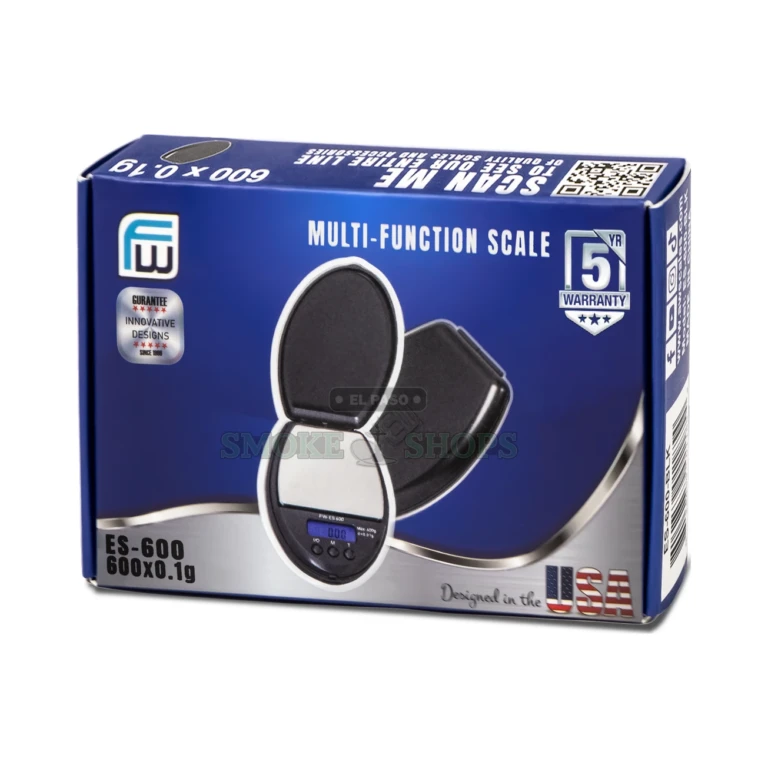 AWS ES-600 digital scale in El Paso, snap-off cover used as an expansion tray, 0.1g readability pocket scale