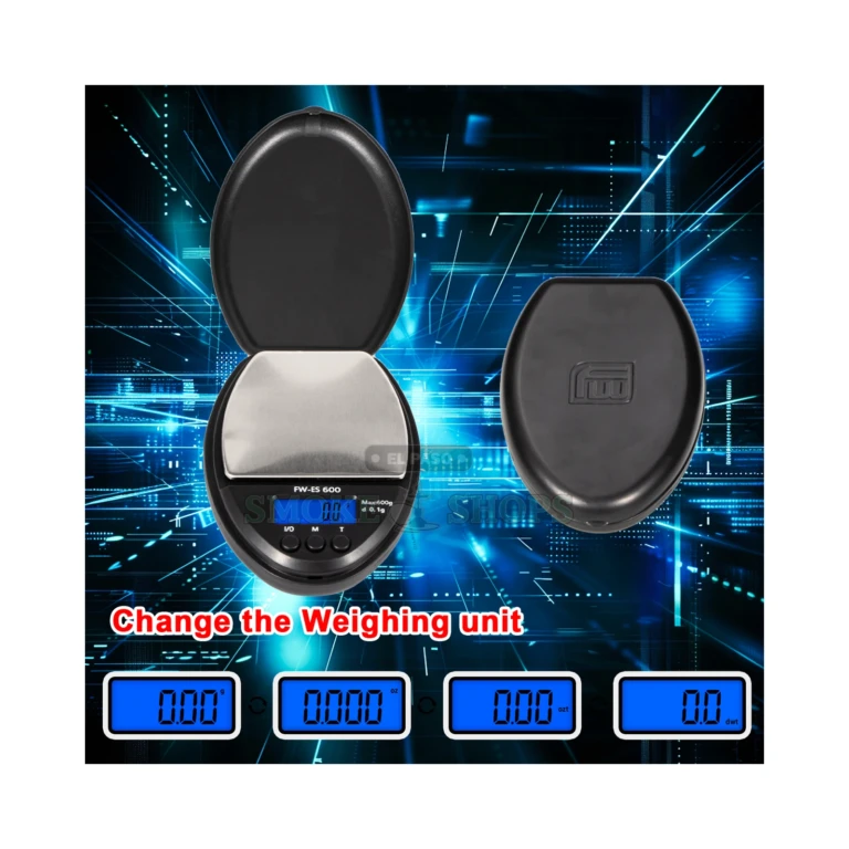 AWS ES-600 buttons for tare, units, and one-touch calibration in El Paso, 600g x 0.1g digital pocket scale