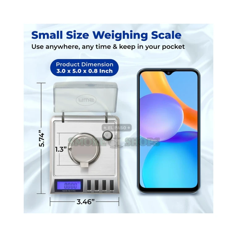 AWS Gemini-20 digital pocket scale in El Paso closed in its case, compact 3 by 5 inch precision scale, walk-in