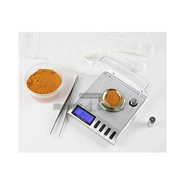 AWS Gemini-20 scale in El Paso with 10g calibration weight on platform during manual calibration, in stock now