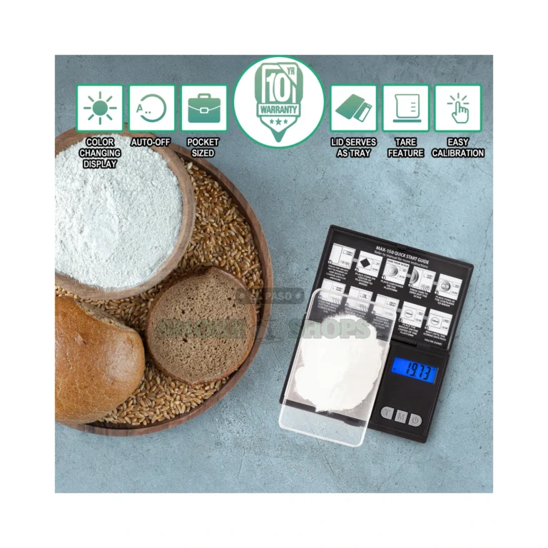 AWS Max-150 pocket scale with flip-up lid open in El Paso, stainless platform and 0.01g readout, pick up today