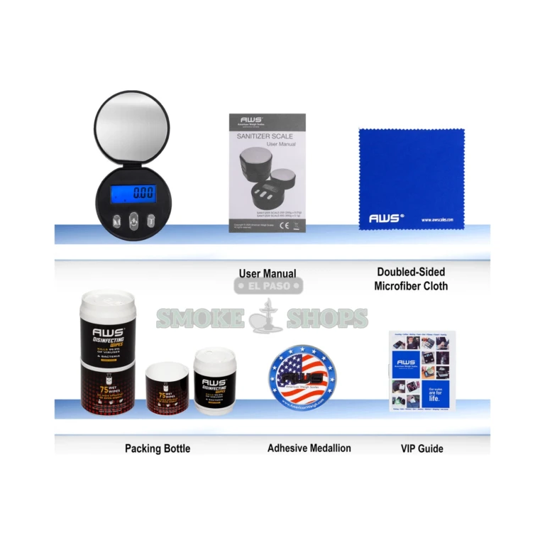 AWS Sanitizer Scale 650 backlit LCD in El Paso with color-changing display modes, digital pocket scale