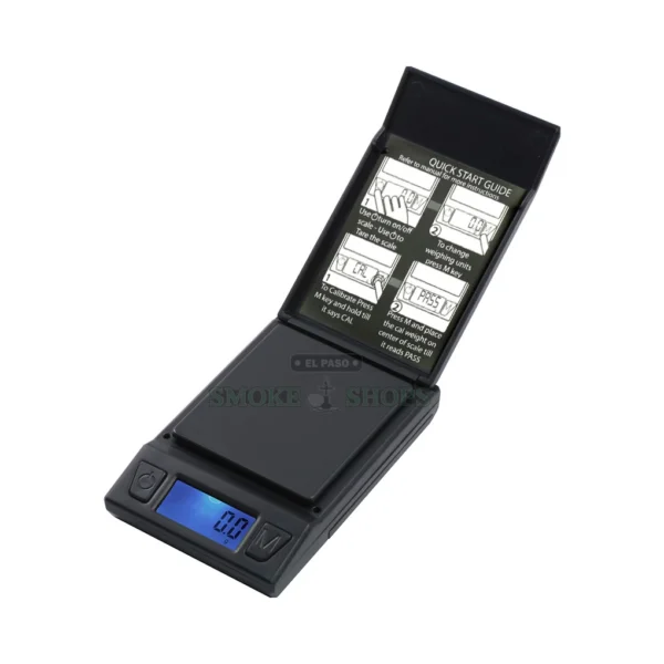 AWS TR-750 digital pocket scale in El Paso, 750 g capacity and 0.1 g readout on a blue backlit LCD, same-day pickup