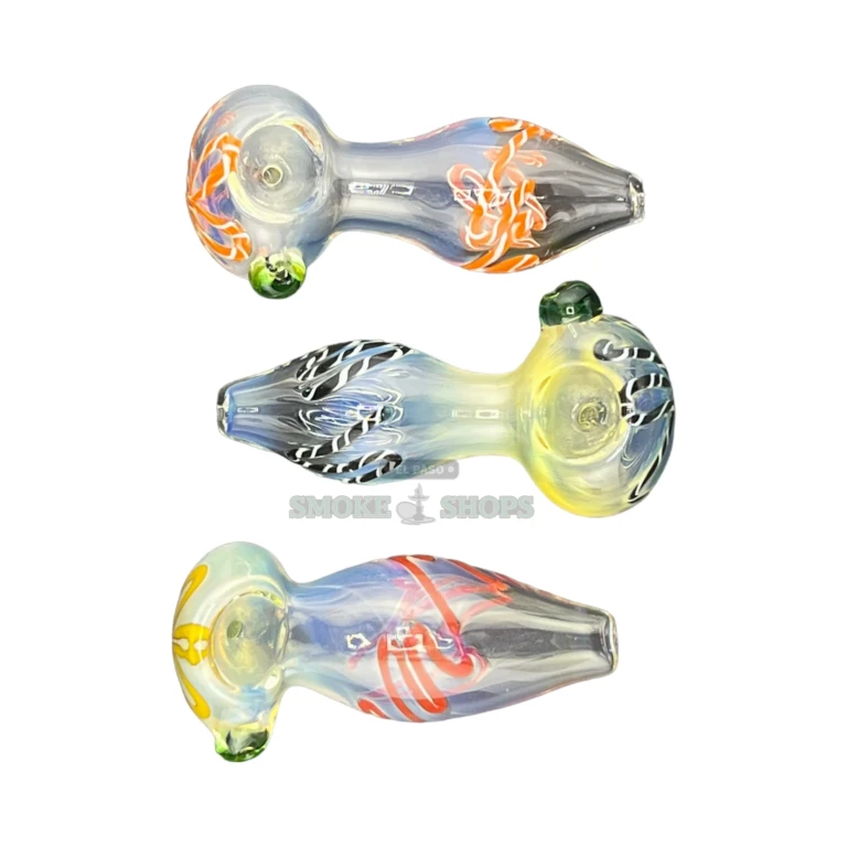 Bikini Bottom's glass spoon pipe standing upright in El Paso, smooth thick walls, glass hand pipe near me