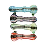 Black Stripe Glass Spoon Hand Pipe thumbnail