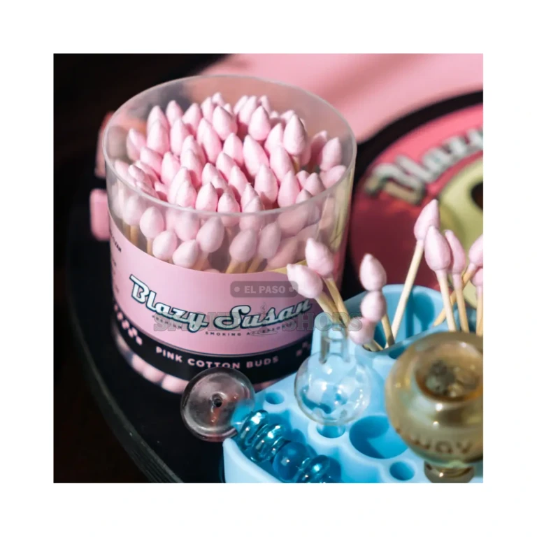 Blazy Susan Cotton Buds in pink packaging in El Paso, 100 bamboo cotton swabs for cleaning quartz, pick up today