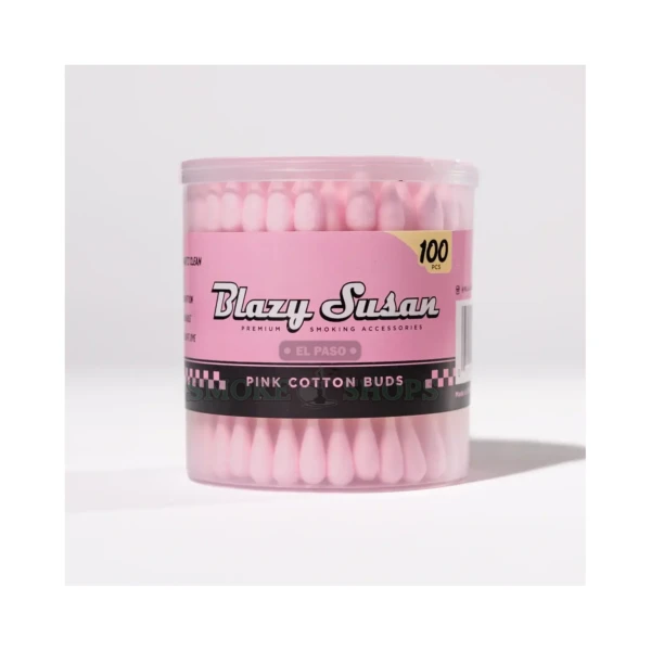 Blazy Susan Cotton Buds 100pcs jar in El Paso, triple-wrapped cotton tips on bamboo sticks, same-day pickup