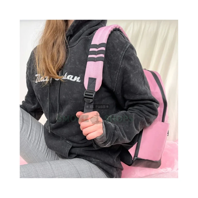 Blazy Susan Stashpack backpack combination lock detail in El Paso, carbon-lined smell-proof bag, same-day pickup