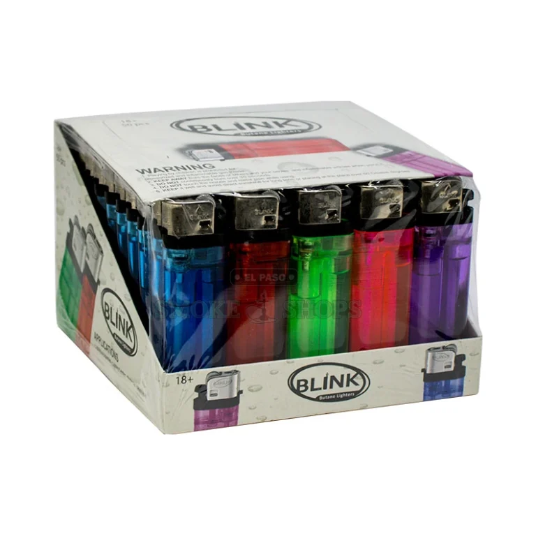 Blink Basic butane pocket lighter in El Paso, child-resistant trigger and bottom refill valve, in stock for same-day pickup
