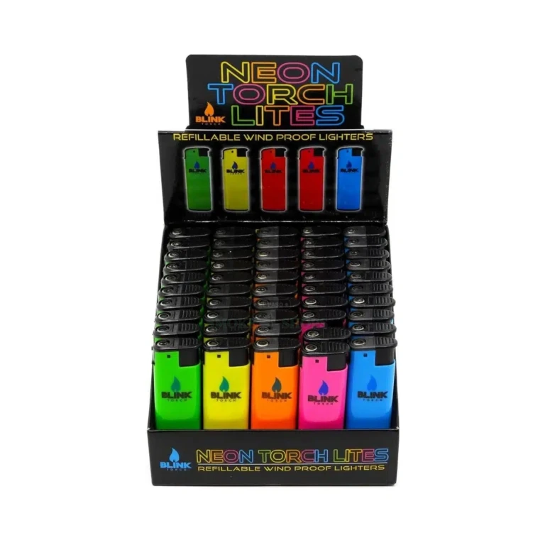 Blink Neon refillable butane lighter in El Paso, windproof flame in assorted neon colors, in stock, pick up today