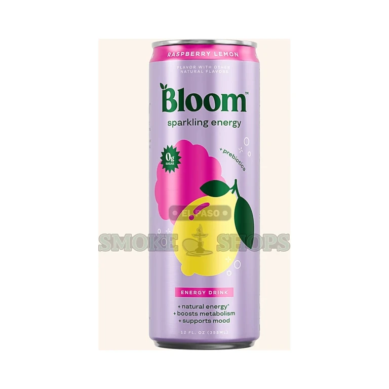 Sugar Free Prebiotic Sparkling Energy Drink Bloom Raspberry Lemon at El Paso Smoke Shop, in stock for same-day pickup