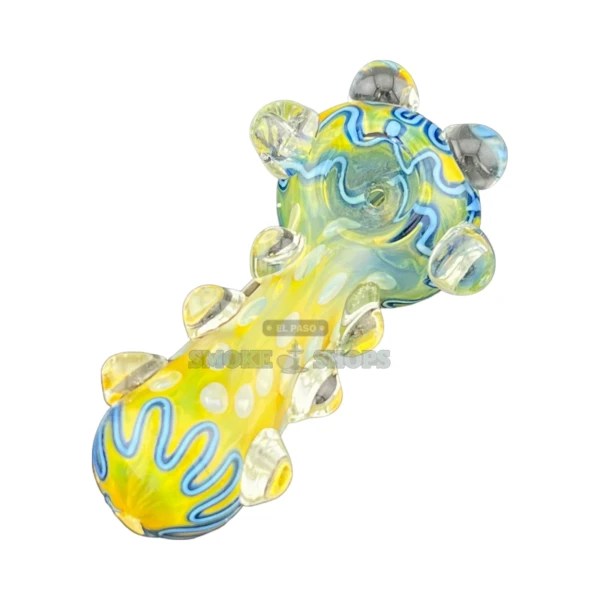 Blue Funky Glass Spoon Hand Pipe