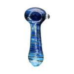 Blue Stripes Glass Spoon Hand Pipe thumbnail