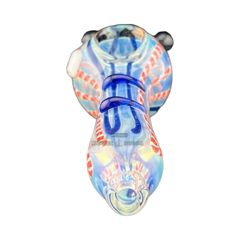 Candy Cane glass pipe bowl close-up in El Paso, large 20 mm bowl for tobacco use, El Paso Smoke Shops