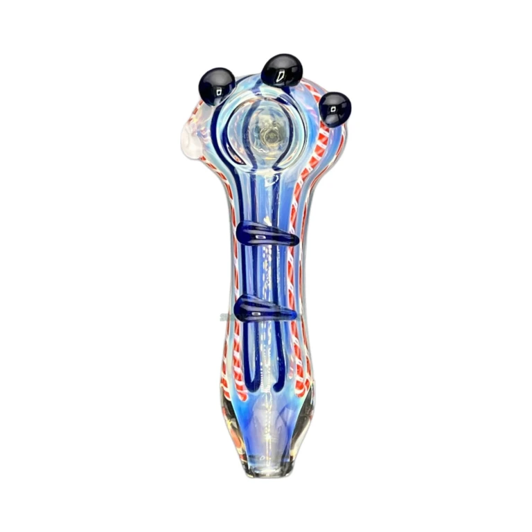 Candy Cane borosilicate pipe mouthpiece in El Paso, rounded 3 mm tip and left-side carb, glass pipe