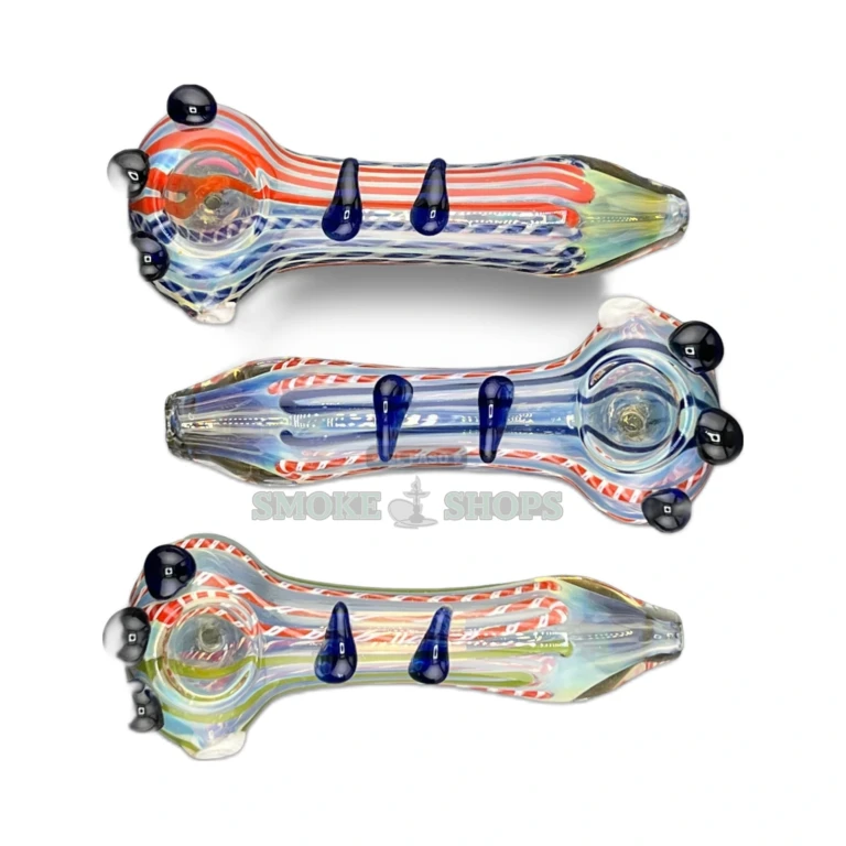 Candy Cane glass spoon pipe standing upright in El Paso, about 110 mm long, in stock near me