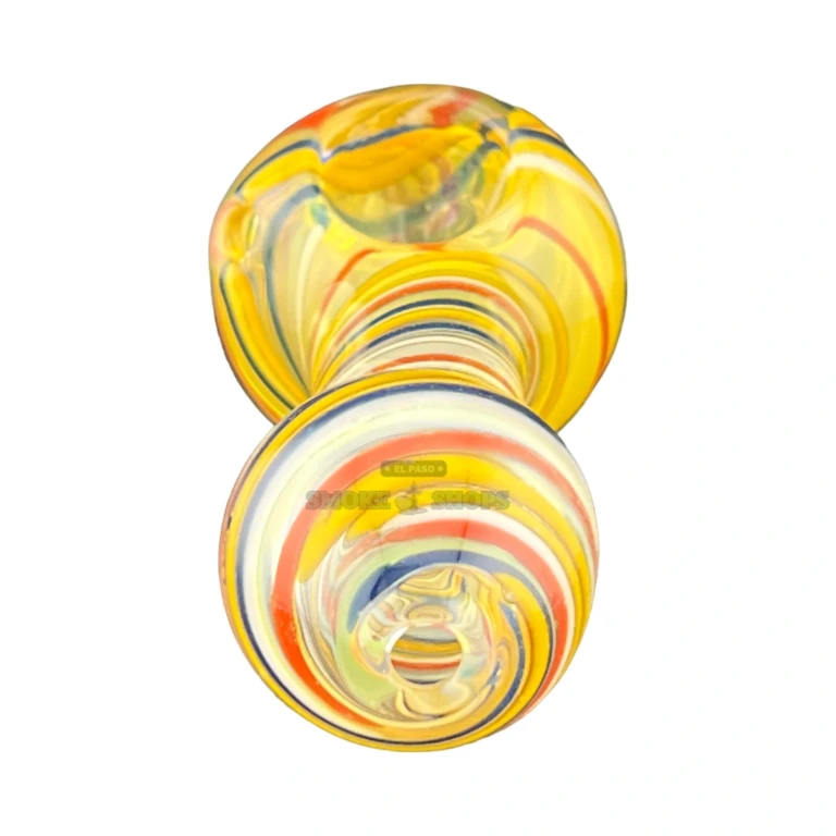 Candy Swirl glass pipe bowl close-up in El Paso, 20 mm bowl for tobacco use, El Paso Smoke Shops