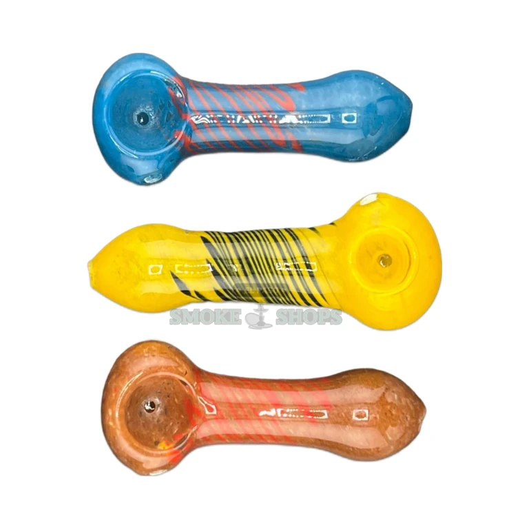 Center Line Frit glass spoon pipe standing upright in El Paso, center-line design, in stock near me