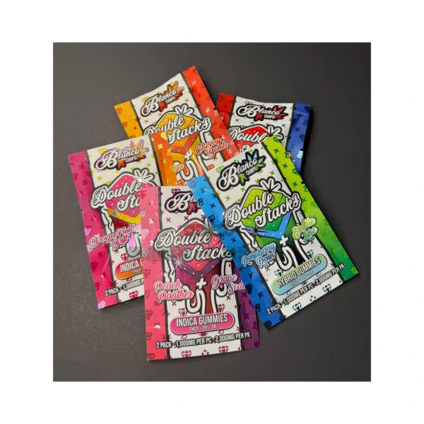 Chapo Blanco Double Stacks 2,000mg hemp gummies pack front view in El Paso, 2 count, lab tested