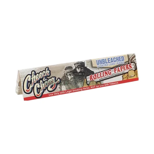 Cheech & Chong Unbleached King Size Slim rolling papers booklet in El Paso, 50 ultra-thin unbleached leaves