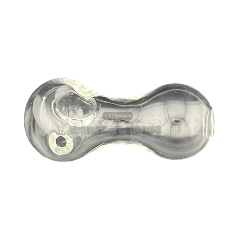 Clear glass pipe side view in El Paso, plain clear spoon about 81 mm long, glass hand pipe