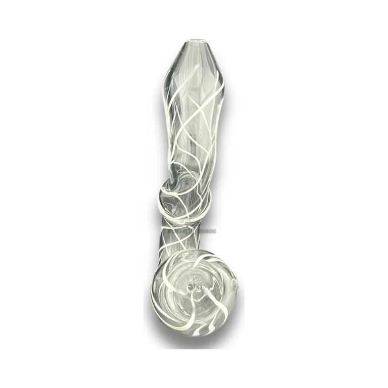 Clear Stripes glass Sherlock bowl close-up in El Paso, deep 21 mm bowl for tobacco use, El Paso Smoke Shops
