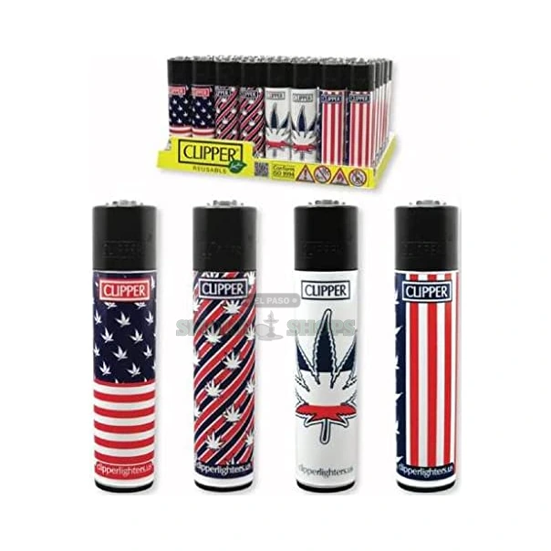 Clipper soft flame pocket lighter lit in El Paso, refillable butane lighter on the shelf, same-day pickup