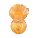 Clover 3 Dot Pink Swirl Glass Spoon Hand Pipe thumbnail