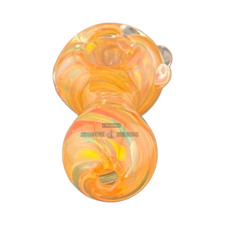 3 Dot Pink Swirl glass pipe bowl close-up in El Paso, 15 mm medium bowl for tobacco use, El Paso Smoke Shops