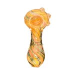 Clover 3 Dot Pink Swirl Glass Spoon Hand Pipe thumbnail