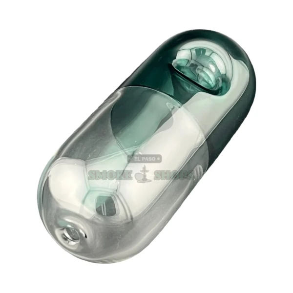 Clover Big Pill glass spoon hand pipe in El Paso, half green half white glass, same-day pickup