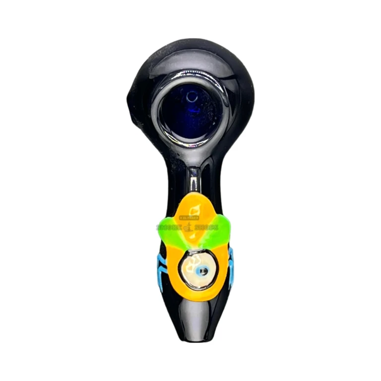 Clover Bug Eye borosilicate pipe mouthpiece in El Paso, wide tapered tip and left-side carb, glass spoon pipe near me