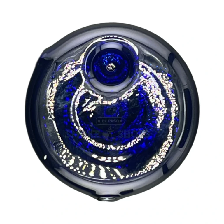 Clover Captain's Shield borosilicate pipe mouthpiece in El Paso, rounded tip and left-side carb, glass pipe