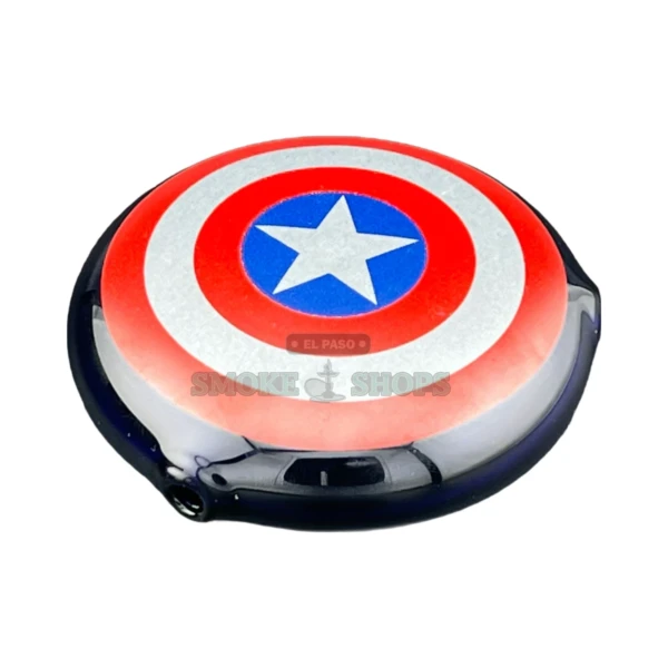Clover Captain's Shield glass spoon hand pipe in El Paso, red white and blue shield design, same-day pickup
