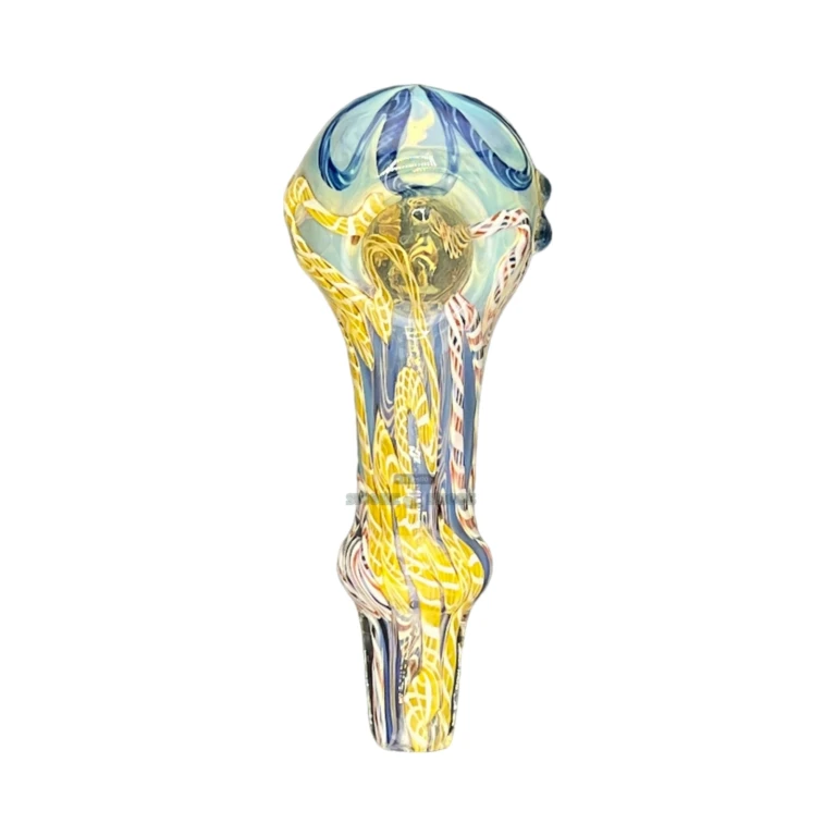 Clover Coral Reef borosilicate hand pipe with tapered mouthpiece in El Paso, about 107 mm long with a left-side carb, glass pipe