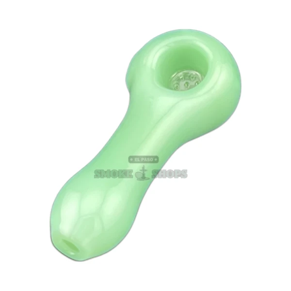Clover Frosted Lucky Screen glass spoon pipe in El Paso, frosted borosilicate glass, same-day pickup near me