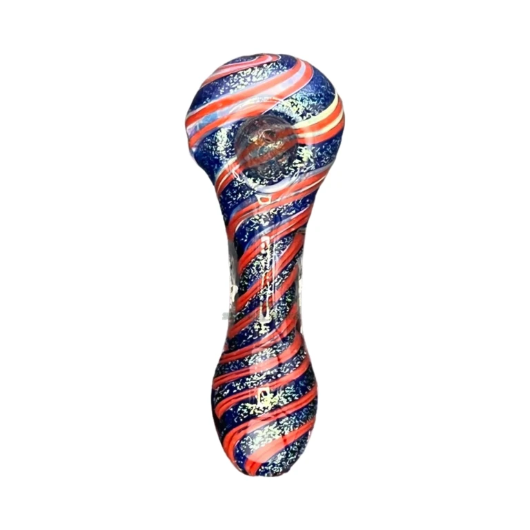 Clover Glitter and Stripes borosilicate hand pipe in El Paso, thick walls about 108 mm long, glass pipe