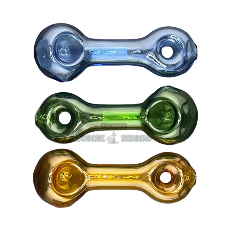 Clover Key Chain glass spoon pipe standing upright in El Paso, bold full color, in stock near me
